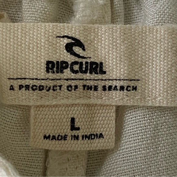 Rip Curl Casual Surf Beach Pants Cream Women’s Pants Large Joggers Palm Trees - Picture 6 of 6